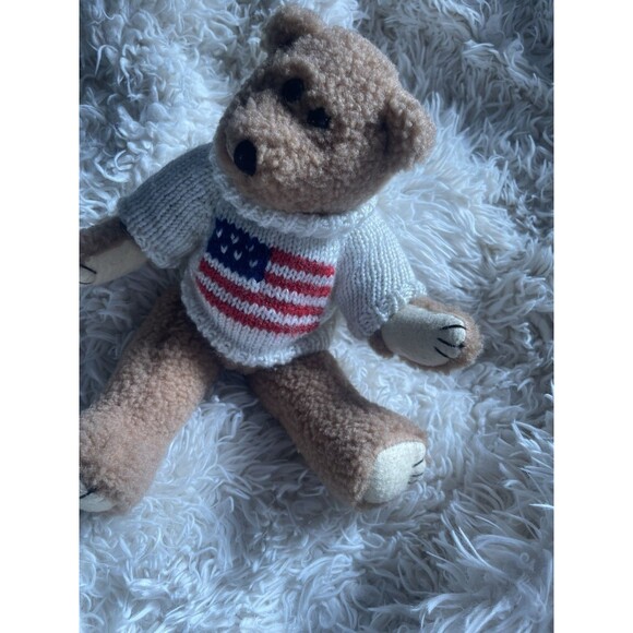 Vintage Berkeley Design Jointed Teddy Bear With America Sweater 1995 - Picture 4 of 7
